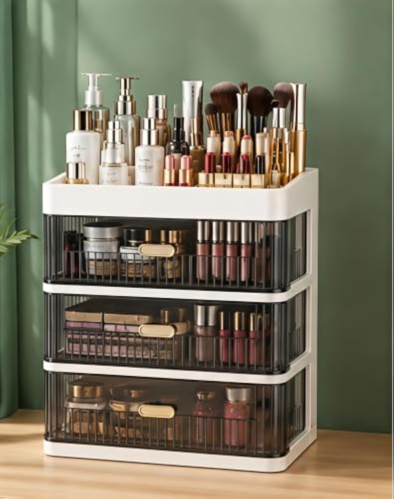 3 Layer Jewellery Organizer with Drawers for Necklace Earrings Rings Bangles